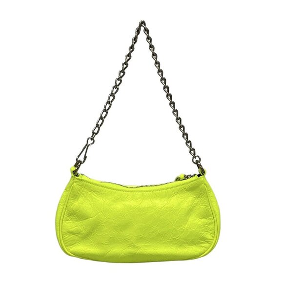 Auth BALENCIAGA Le Cagor 6958141 Neon Yellow Leather Shoulder Bag - Picture 2 of 16